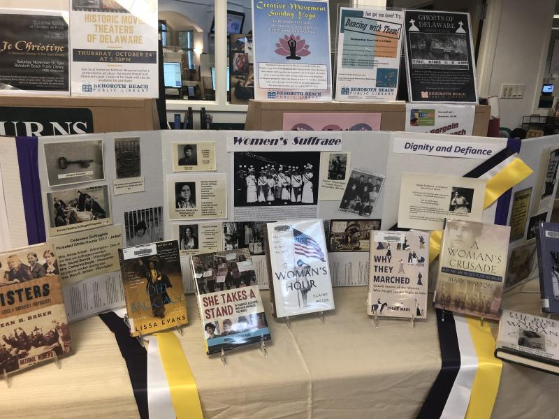 The Rehoboth Beach Public Library is featuring a display on women’s rights that will run through Oct. 31. SUBMITTED PHOTO